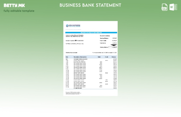 модерен стил Crawford Technologies бизнис фирма изјава за сметка Шаблон Word snd